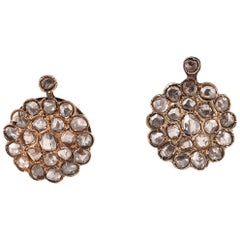 Pair of Rose Diamond Cluster Earrings