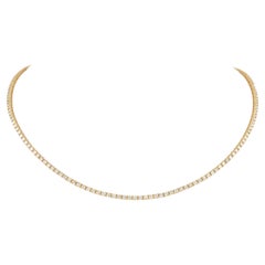 Alexander 6.25 Carat Diamond Tennis Necklace 18 Karat Yellow Gold