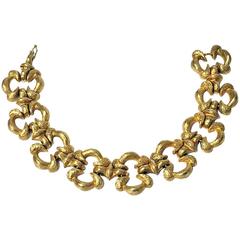 1960s Gold Foliate Design Link Bracelet 1