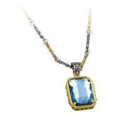 Reversible Pendant with Crystals & Tricolor Chain, Dimitrios Exclusive M92