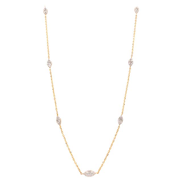Victorian Opal and Diamond Necklace in 14K Yellow Gold at 1stDibs