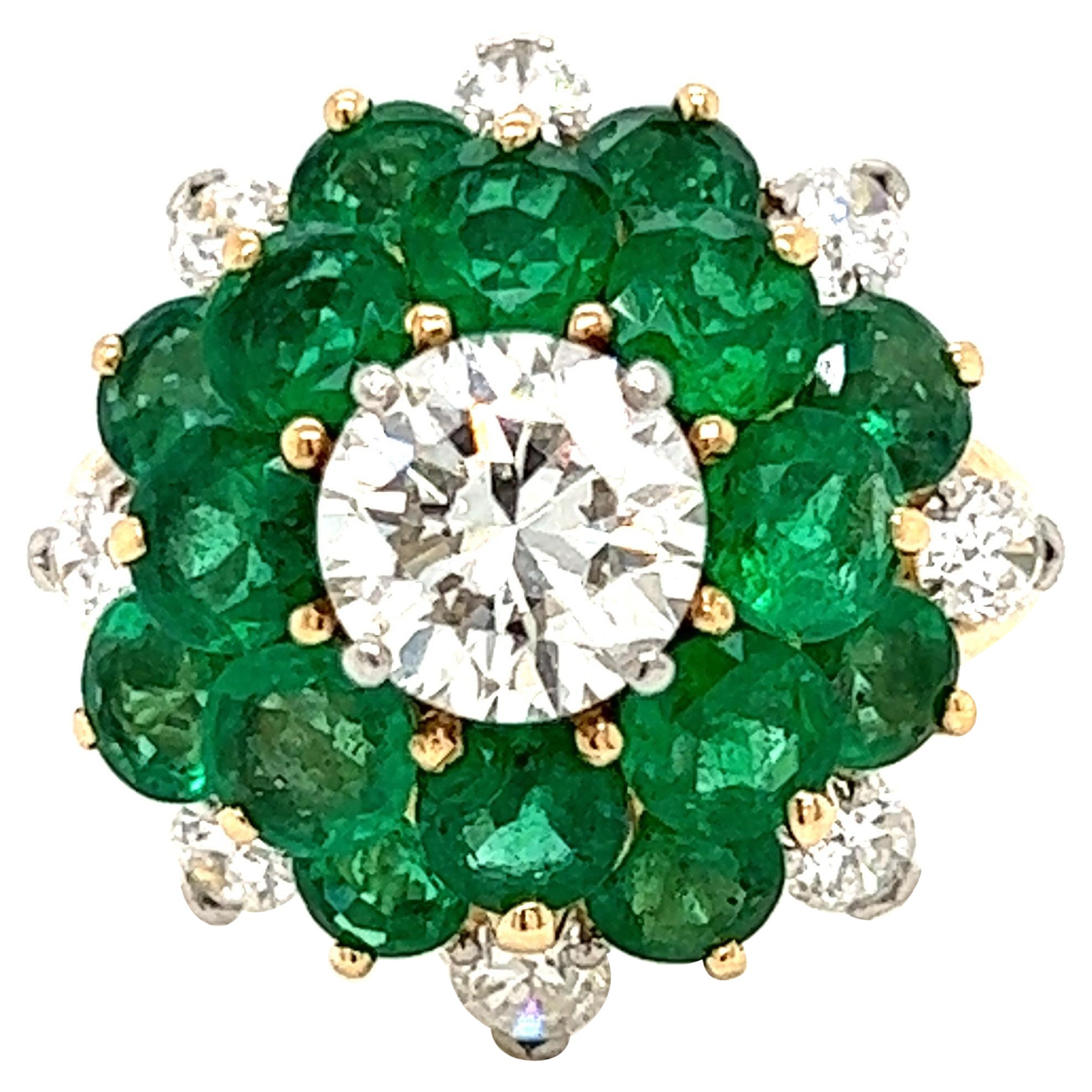 Vintage Emerald and Diamond Ring  For Sale