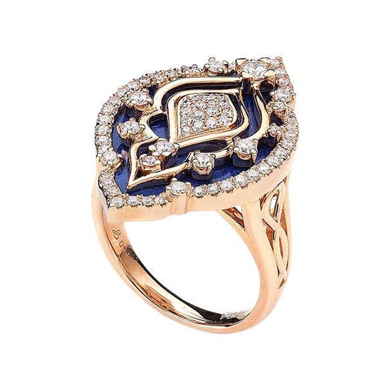 Diamonds Lapis Lazuli Ring