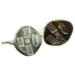 Vintage Sterling Silver Cufflinks Owe Johansson Kultakeskus Hämeenlinna, Finland, 1973