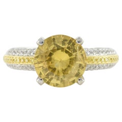 Simon G Natural Unheated Yellow Sapphire and Diamond Ring
