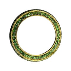 18 Karat Chameleon Yellow Gold Ring with Green Tsavorite