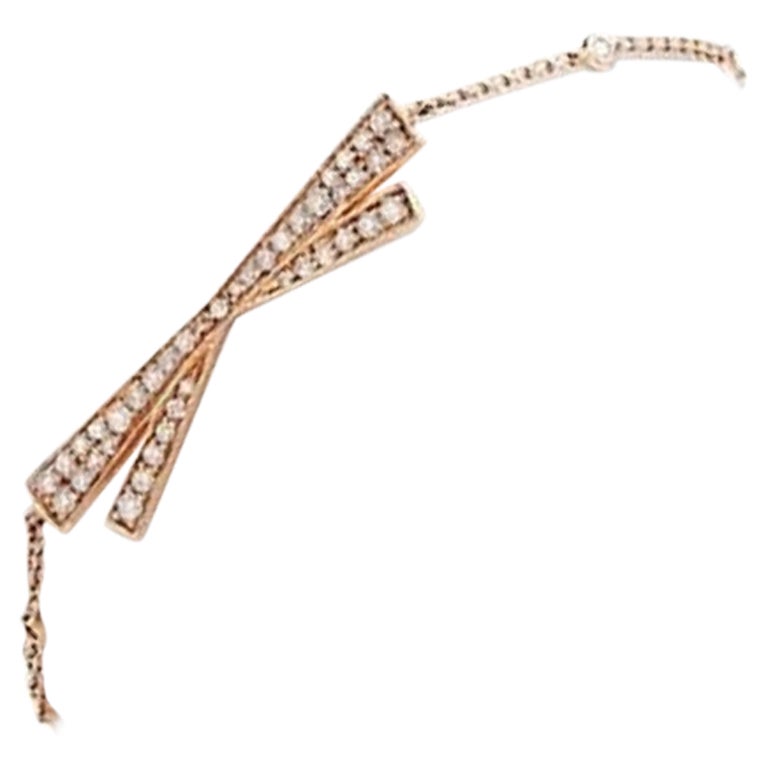 18 Karat Fr-Hueb Pink Gold Bracelet/Bangle with Vs Gh Diamonds For Sale