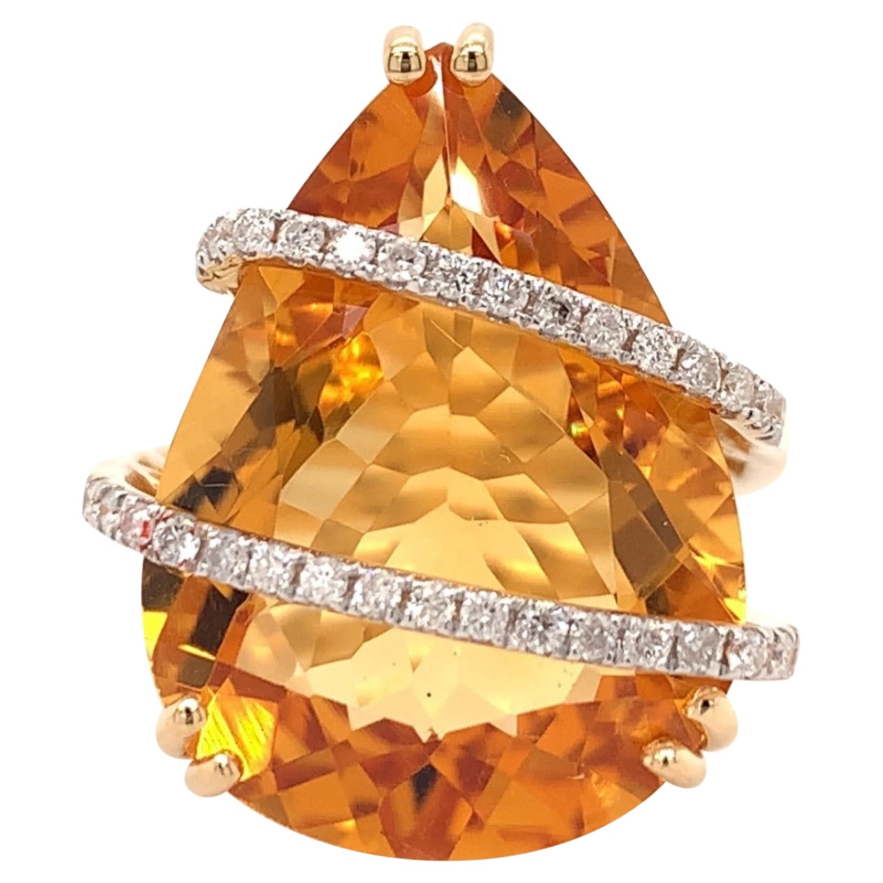 Stunning Faceted Citrine Ring For Sale at 1stDibs