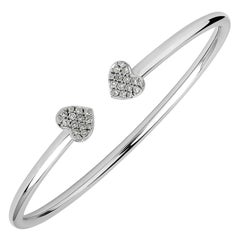 18 Karat Hearts White Gold Bracelet/Bangle with Vs Gh Diamonds