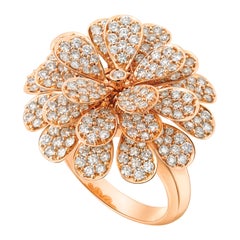 18 Karat Secret Garden Pink Gold Ring with Vs Gh Diamonds