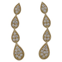 18 Karat Bestow Yellow Gold Earring with Vs Gh Diamonds