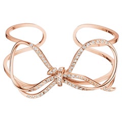 18 Karat Romance Pink Gold Bracelet / Bangle with Vs Gh Diamonds