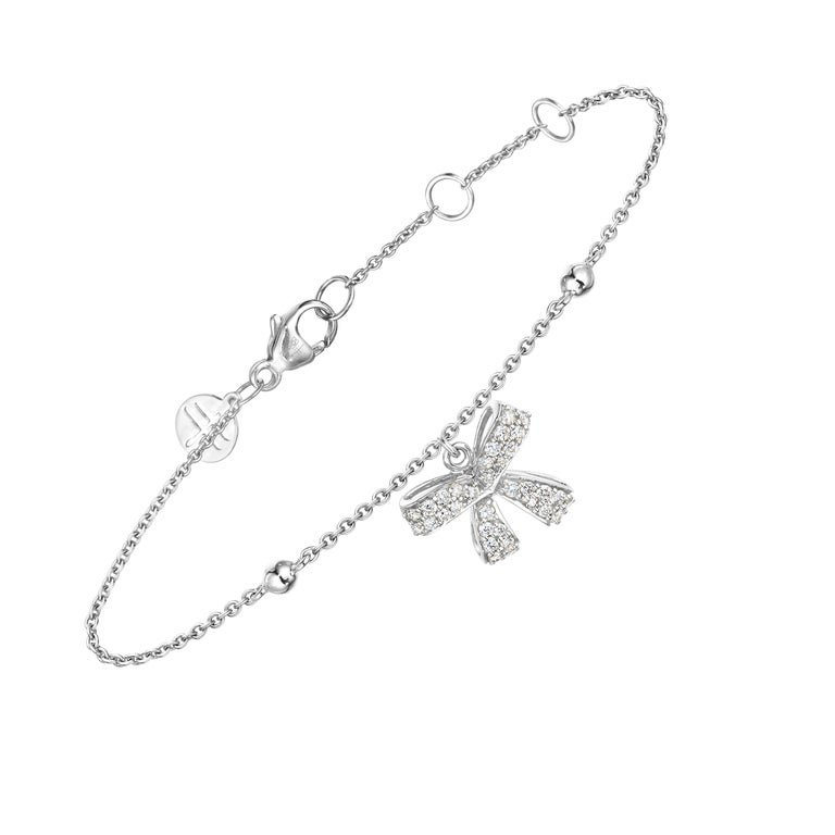Bracelet / bracelet jonc Romance en or blanc 18 carats avec diamants Vs Gh  En vente sur 1stDibs