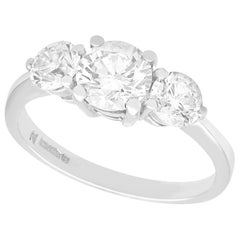 Vintage and Contemporary 1.81 Carat Diamond and Platinum Trilogy Ring