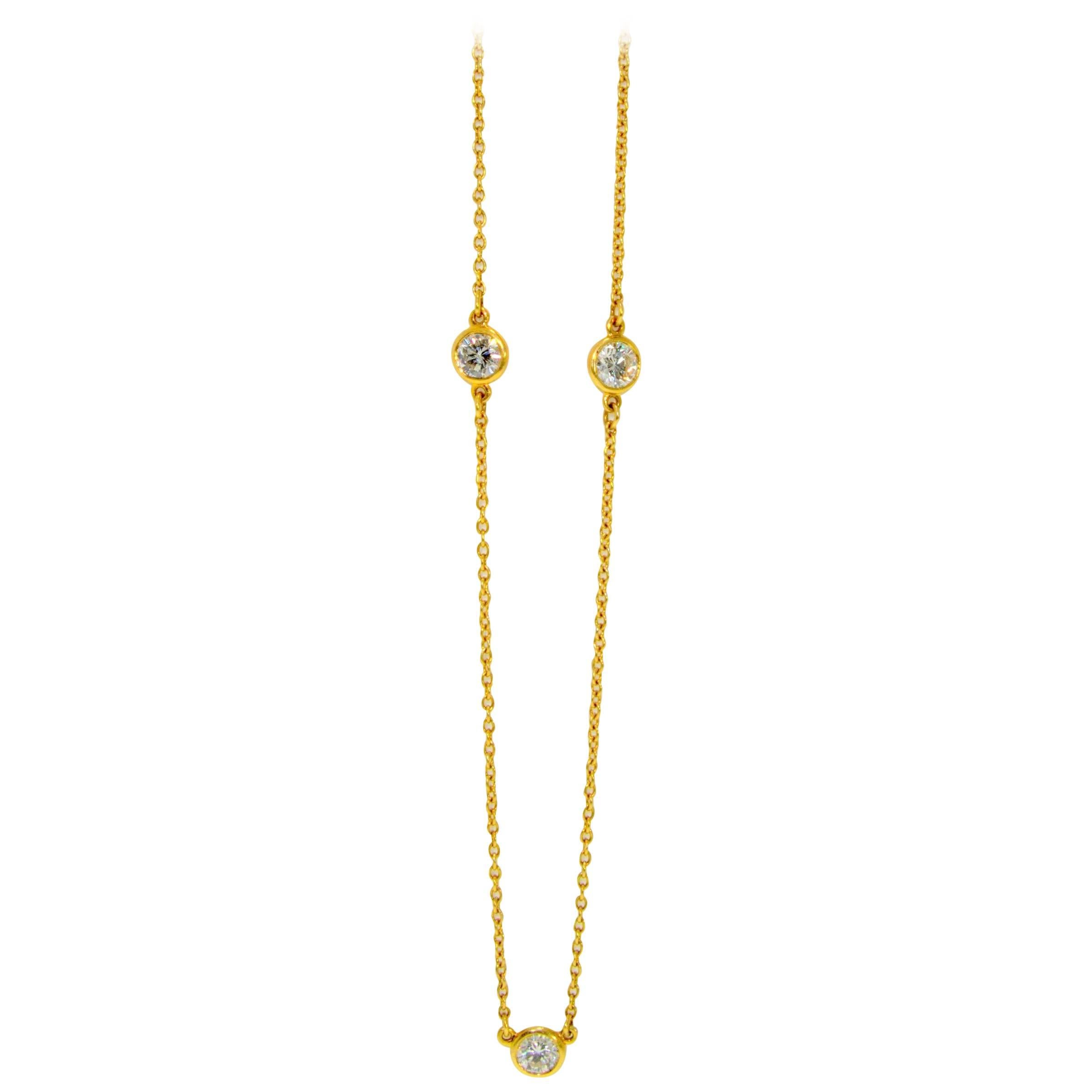 Tiffany 
Co. Elsa Peretti Diamond Gold Necklace