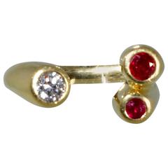 Unusual Ruby Diamond Gold Ring
