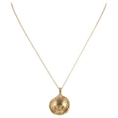 Collana antica vittoriana con medaglione a sfera
