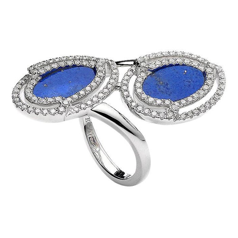 Lapiz Lazuli White Gold Ring