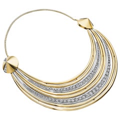 Suzanne Belperron Gold, Platinum, & Diamond Necklace Art Deco Moderne 1940