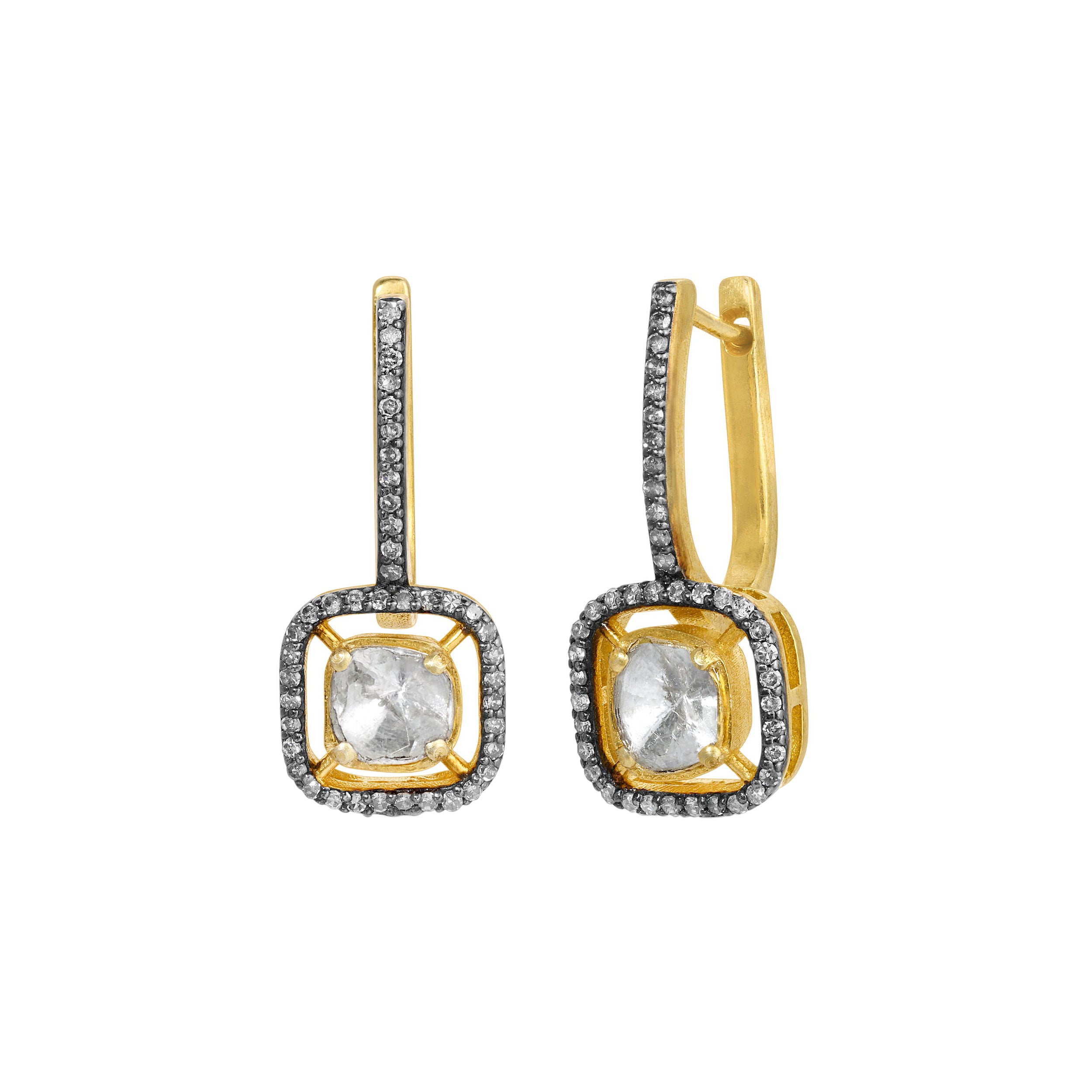 Diamond Suspension Drop Earrings For Sale