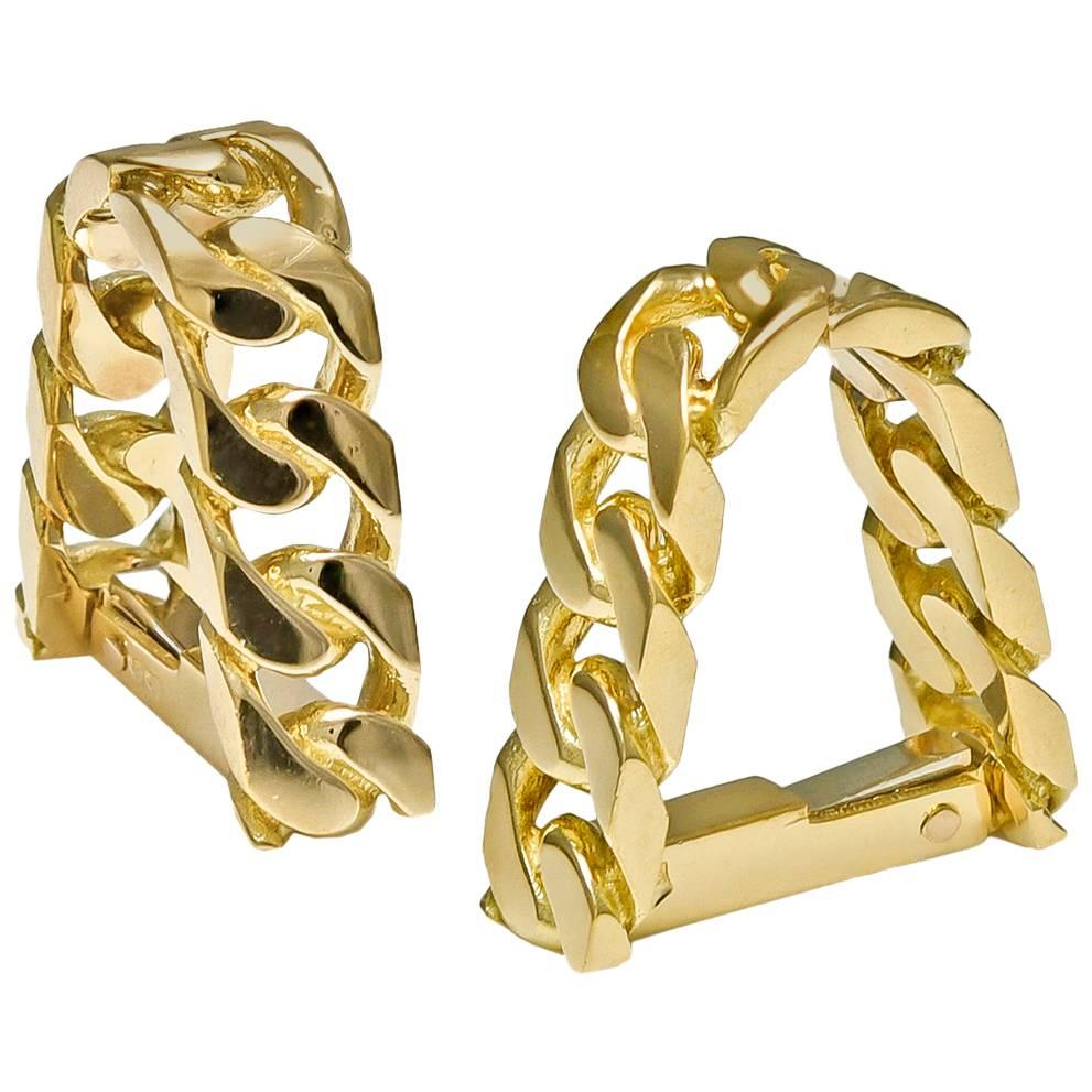 Hermes Paris Gold Around-the-Cuff Cufflinks