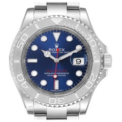 Rolex Yachtmaster Steel Platinum Blue Dial Mens Watch 116622 Unworn