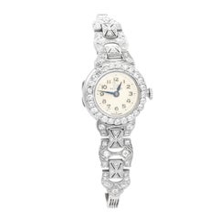 Antique 2.16ct Diamond and White Gold Cocktail Watch, Circa 1925
