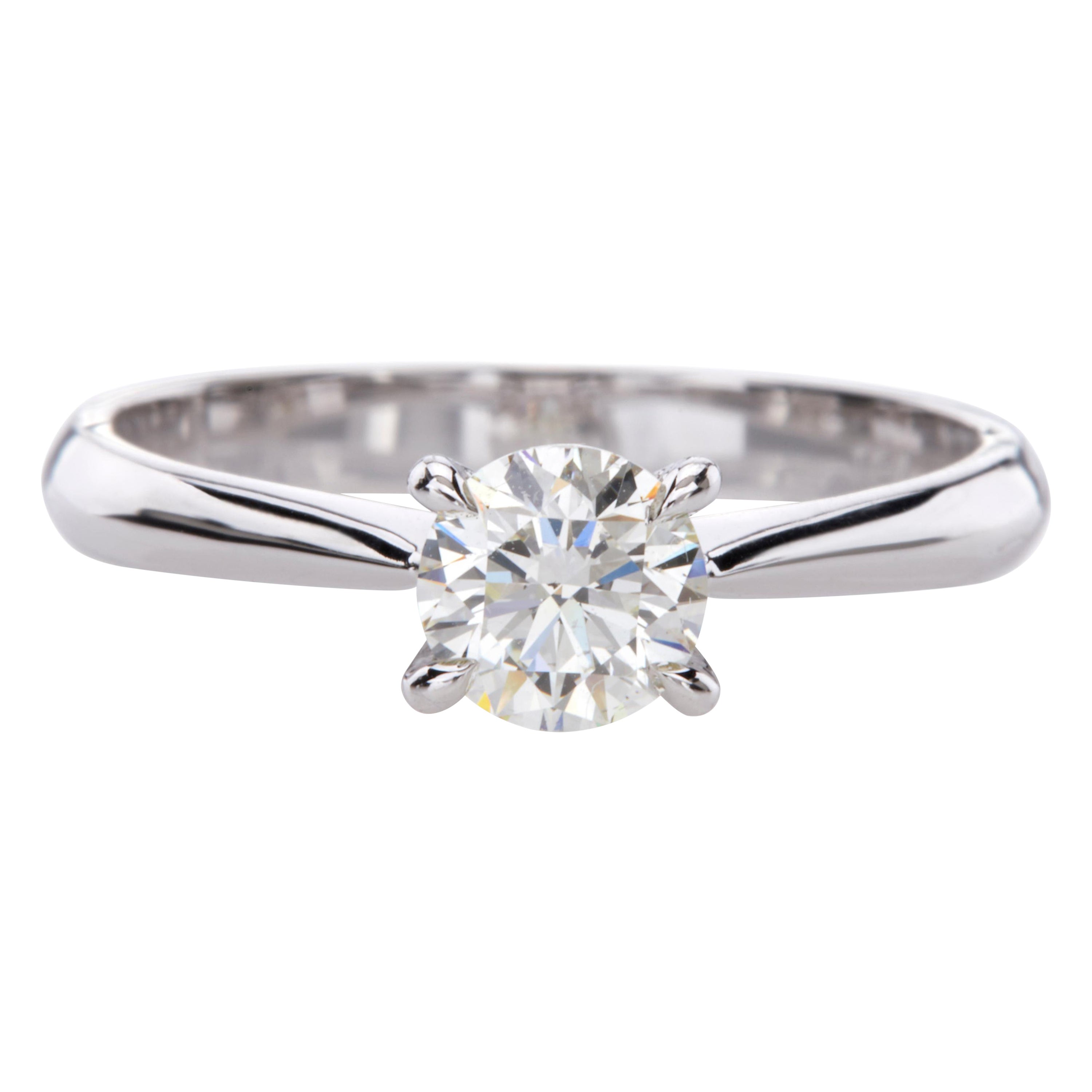 Solitaire Ring with GIA Certified 0.72ct Brilliant Cut Diamond 18Kt White Gold
