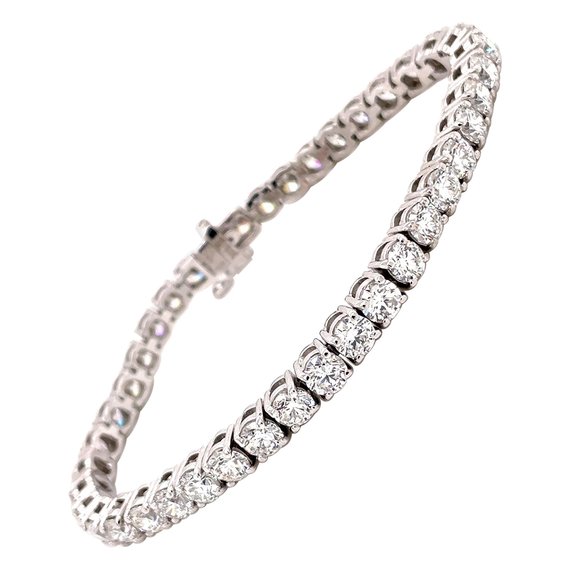 14kw Diamond Tennis Bracelet 13.27ct GIA Certified For Sale