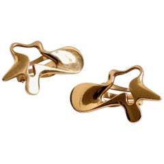 Georg Jensen 18 Karat Gold "Splash" Earrings Designed by Henning Koppel