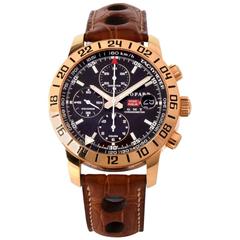 Chopard Rose Gold Limited Edition Mille Miglia GMT Chronograph Wristwatch