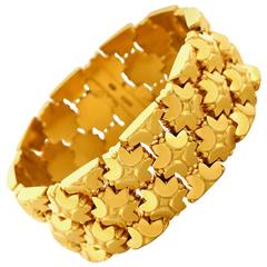 Fashionably Fifties Wide Gold Bracelet