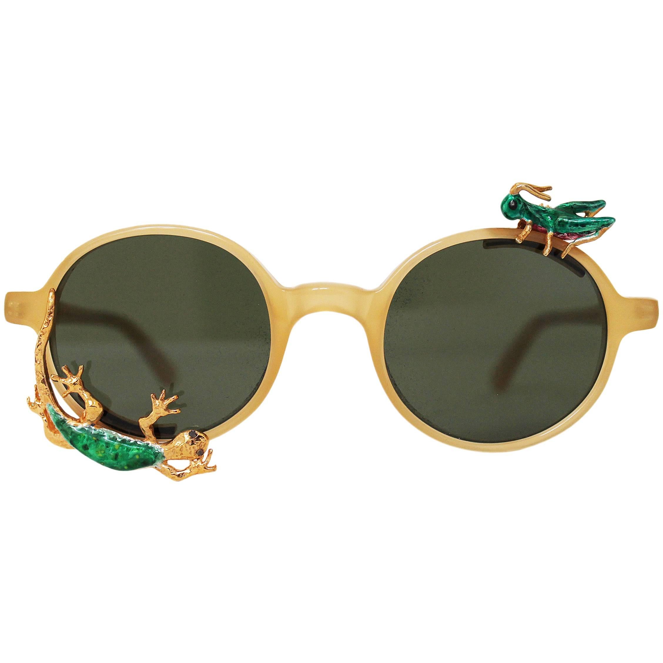 Maskara with Lizard and Cricket, 2014. Sunglasses by Avish Khebrehzadeh For Sale