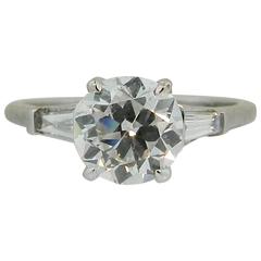 1930s Cartier Art Deco 1.55 Carat GIA Certified Diamond Platinum Engagement Ring