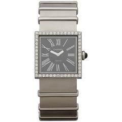 Chanel Lady's Stainless Steel Diamonds Mademoiselle Quartz Wristwatch Ref H0830 
