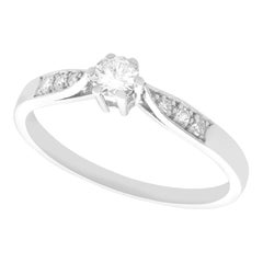 Vintage Diamond and White Gold Solitaire Engagement Ring