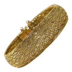 18K Yellow Gold Woven Link Bracelet, 52.4g