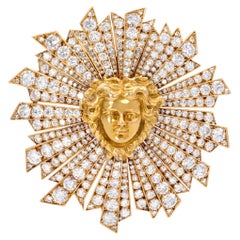 Cartier Diamond and Gold Apollo the "Sun King" Brooch