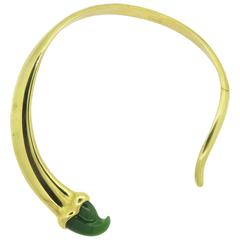 Tiffany & Co. Elsa Peretti Rare Nephrite Gold Collar Necklace 4