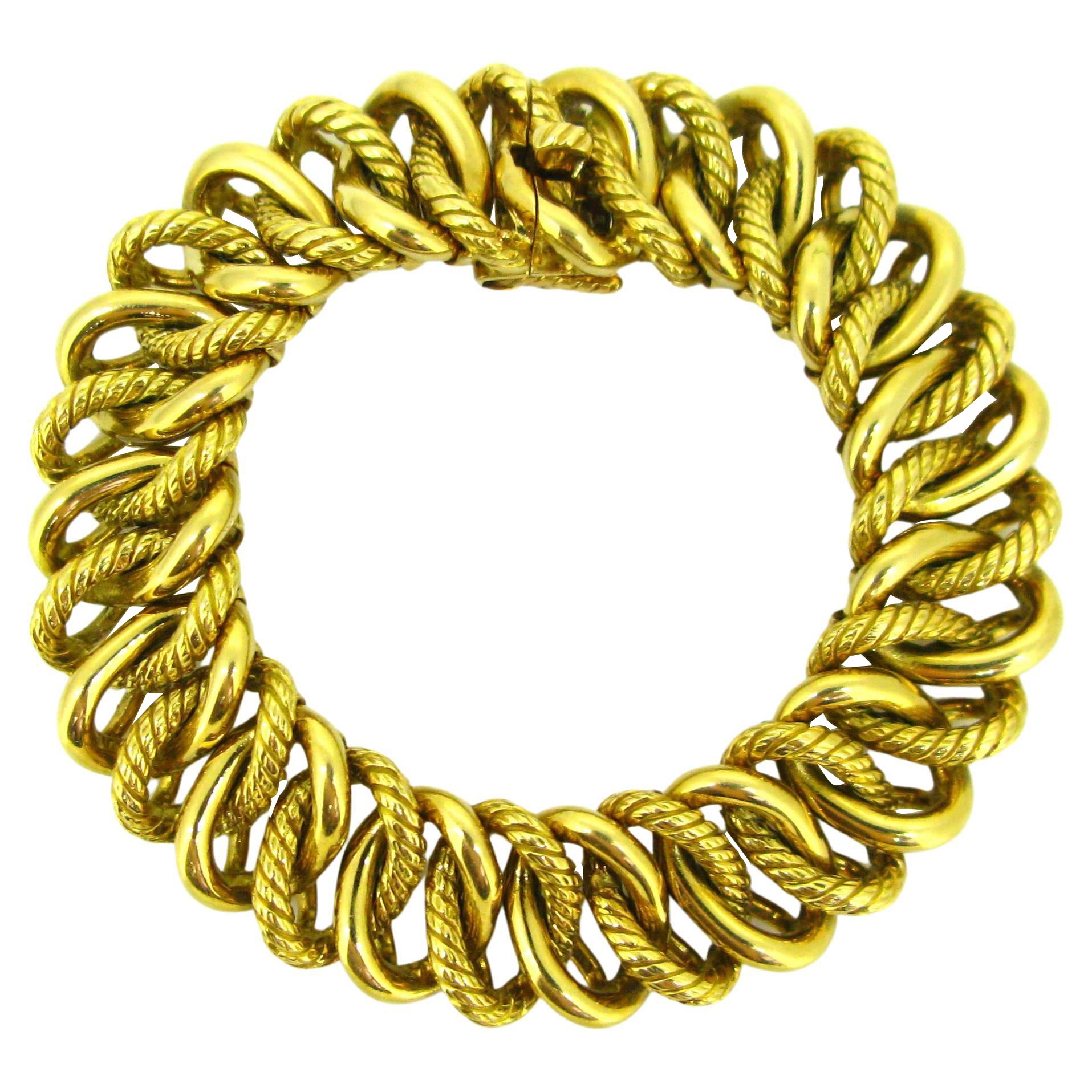Georges Lenfant for OJ Perrin Curb Links Yellow Gold Bracelet