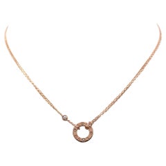Cartier Love Rose Gold and Diamond Circle Charm Necklace
