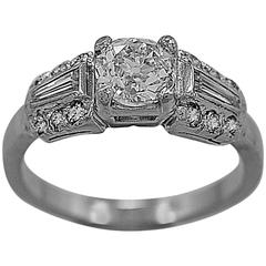 1920s Antique .75 Carat Diamond Platinum Engagement Ring