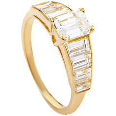 Retro Van Cleef & Arpels Diamond Gold Engagement Ring