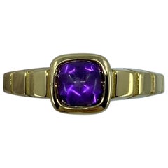 Vintage Van Cleef & Arpels '22' Purple Amethyst 18k Yellow Gold Solitaire Ring
