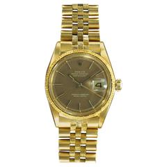 Retro Rolex Yellow Gold Datejust Wristwatch Ref 1607