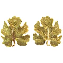 Vintage Buccellati Gold Leaf Earrings