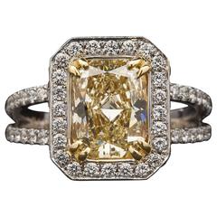 2.02ct Fancy Yellow Diamond Split-Shank Ring