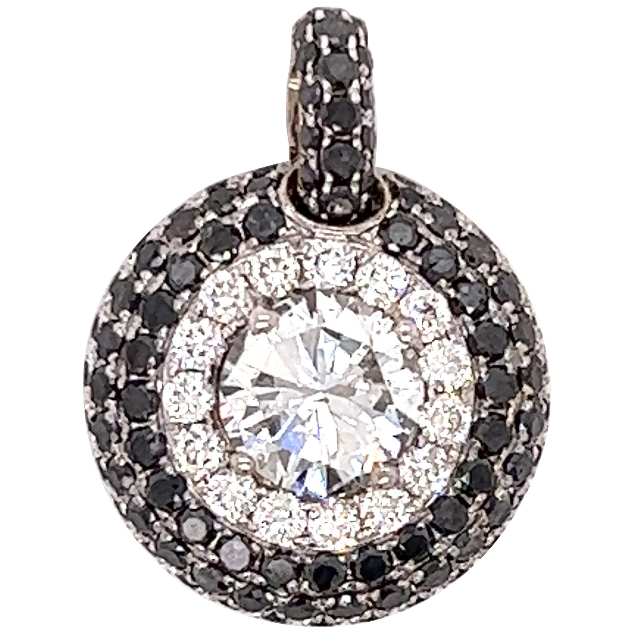 Diamond Pendant with White and Black Diamonds