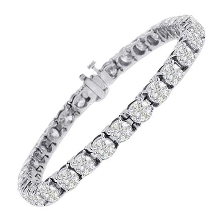 Beauvince Bracelet tennis en or blanc avec diamants de 15,70 carats en vente