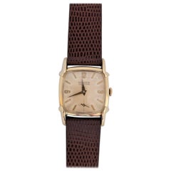 Vintage Gruen Veri-Thin Square Watch Gold Plated Case Serviced Warranty